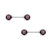 Pair of Nipple Barbells 14G Surgical Steel with Round Prong Set CZ Gems