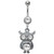 Dangling Owl CZ Belly Button Rings