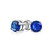 Pair of Blue Prong Set Cubic Zirconia Magnetic Earrings 6mm