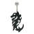 14 gauge Black Chinese Dragon navel ring