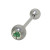 Shamrock Logo Straight Barbell Tongue Ring Surgical Steel
