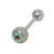 Straight Barbell Tongue Ring Surgical Steel Shaft with Spider Logo