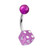 Light Purple Acrylic Dice Belly Ring