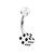 White Acrylic Dice Belly Ring