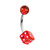 Red Acrylic Dice Belly Ring