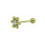 Solid Yellow Titanium Gemmed Titanium 14 gauge Tongue Barbell