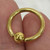 14K Solid Gold Captive Bead Ring 14G