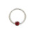 Captive Bead Ring Surgical Steel with Red Jewel