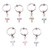 Dangling Ankh CZ Captive Bead Rings