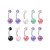 10PCS UV Glow Acrylic Ball Belly Button Ring