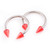 Red Acrylic Spike Circular Barbells
