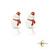 Pair of Gold Plated Enamel Snowman Stud Earrings 20ga Surgical Steel 