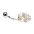 Clear Cz Gem Flower 14 gauge Belly Button Ring - Out of Stock