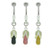 14 gauge Colorful Beach Sandals Navel Ring with Gems