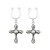 Clear CZ Cross Clip On Nipple Rings