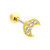 PVD Gold Crescent Moon Tragus Earrings