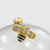 Cartilage Barbell with Bumblebee Design and Multiple Cubic Zirconia Stones 16g