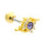PVD Gold Round CZ Earrings Barbells