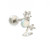 Flower Cubic Zirconia Design Ear Cartilage Barbell 16ga Surgical Steel -Sold Each