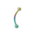 Titanium PVD Rainbow Eyebrow Curved Barbell Piercing