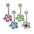 CZ Flower Belly Button Rings