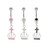 Dangle Crown Cross CZ Belly Button Rings