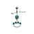 Externally Threaded Steel Dangling CZ Belly Rings