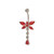 Dangling Dragonfly Red CZ Belly Button Rings