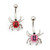 Spider CZ Belly Button Ring