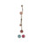 Double Chain Flower CZ Dangle Belly Button Rings Piercings