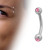 Double Pink Jeweled Curved Eyebrow Ring