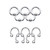 10PCS Captive Bead Rings Horseshoe Circular Barbells