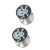 Pair of 316L Surgical Steel Screw-Fit Plugs with Skull Cross Bone Logo