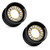 Pair of Ear Plugs | Tunnels Screw Fit Hollow Design With Multiple Cz Gems Black IP - Out of Stock