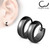 PVD Black Dome Earrings Huggie Hoops