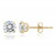 Solid Gold Cubic Zirconia Earrings Stud