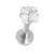Labret Stud 16G Internally Threaded Surgical Steel with Prong Set CZ Gem