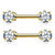 14K Solid Gold Clear CZ Nipple Barbell 14G