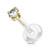 14K Gold 16G CZ Flex Flat Back Studs Labret Piercings Jewelry