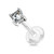 White Gold Prong CZ Flex Labret Studs