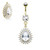 Tear Drop Design 14ga Belly Ring with Double Tier Paved CZ Gem
