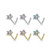 14 Kt. Gold L Bend Nose Stud Ring with CZ Flower Top 20ga - Sold Each 