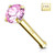 14K Gold Pink CZ Nose Bone Stud