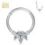 14K White Gold Three Marquise CZ Hinged Segment Septum Hoop