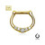 14K Solid Gold 16G Five Paved CZ Clicker Septum Ring