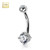 Large CZ Belly Button Ring
