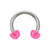 Pink Half Ball Horseshoe Circular Barbell