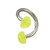 Body jewelry, 316L surgical steel with glow-in-the-dark Half-bead design, Twister ring
