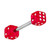 Red Double Dice Tongue Barbell