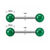 14G Green Agate Stone Ball Nipple Barbell
